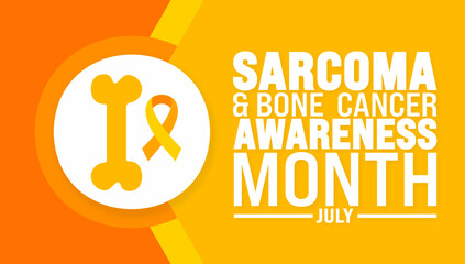 July is Sarcoma and Bone Cancer Awareness Month background template. Holiday concept. use to background, banner, placard, card, and poster design template with text inscription and standard color.