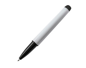 White pen with black accents isolated on a black background