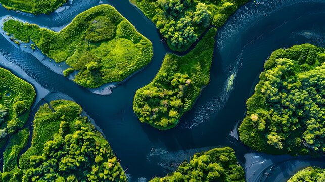 River delta with intricate waterways image