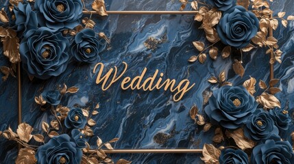 Romantic allure: captivating wedding invitation card adorned with text wedding, blending elegance and sentiment in beautiful design, perfect for announcing and inviting to joyous celebration of love.