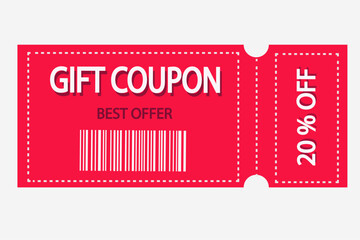 Gift coupon, super sale voucher. Sample discount.
