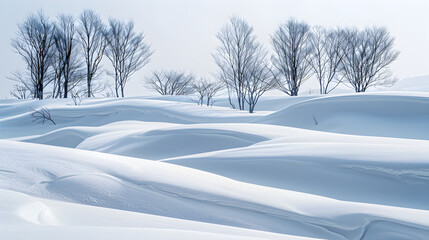 Serene Snow Patterns of Hokkaido: Capturing the Ethereal Beauty in Nature’s Simplicity