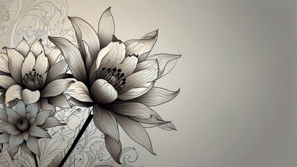 Fototapeta premium Elegant Floral Design in Minimalist Background for wallpapers, posters, and print products