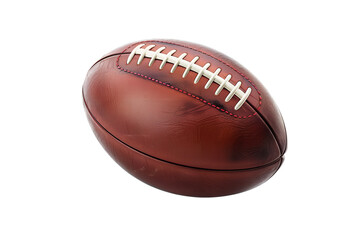Rugby ball, American football ball, isolated on transparent background. Sport with passing, tackling, and scoring