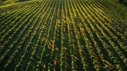 Fototapeta premium Vineyard with rows of grapevines img