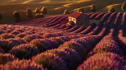 Fototapeta premium Rolling lavender fields img