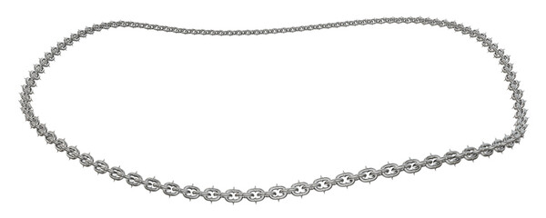 Fototapeta premium 3D illustration showcases a captivating circular frame, formed by sharp-tipped metal chains (dynamic camera angle, transparent PNG). Ideal for modern art projects with a unique perspective.