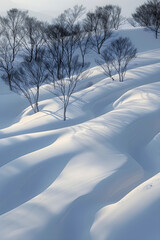 Serene Snow Patterns of Hokkaido: Capturing the Ethereal Beauty in Nature’s Simplicity