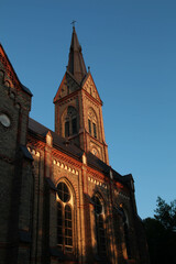 Fototapeta premium Riga Luter Church. Latvia, Europe. Summer stock photo. Summer evenings.
