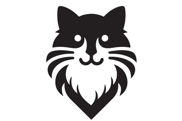 Cat silhouette. Vector in monochrome style on white background.