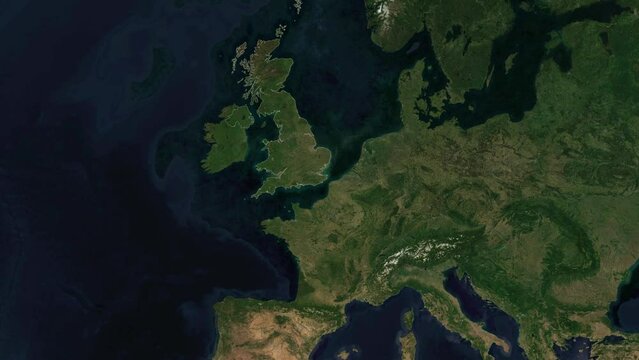 Zoom to Cities from Space United Kingdom Kirklees