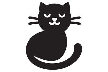 Cat silhouette. Vector in monochrome style on white background.