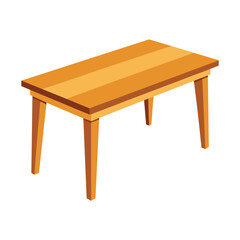 wooden table isolated on white