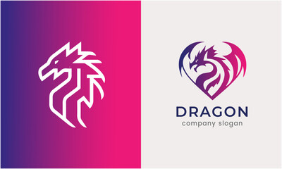 Dragon logo icon, dragon icon vector logo sample modern illustration abstract