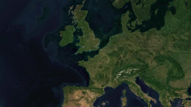 Zoom to Cities from Space United Kingdom Birmingham