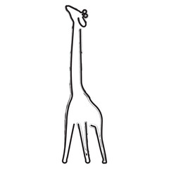 giraffe brush strokes on a white background. Vector illustration.