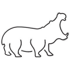 hippopotamus brush strokes on a white background. Vector illustration.