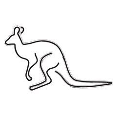 kangaroo brush strokes on a white background. Vector illustration.