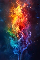 Fototapeta premium Vector illustrate, A sanctuary where the flames of LGBTQ+ pride burn eternally, symbolizing unwavering courage and acceptance, polychromatic