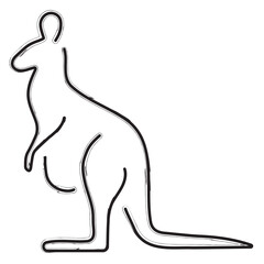 kangaroo brush strokes on a white background. Vector illustration.