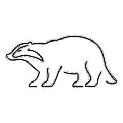 badger brush strokes on a white background. Vector illustration.