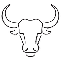 bull strokes on a white background. Vector illustration.