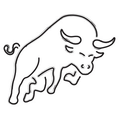 bull strokes on a white background. Vector illustration.