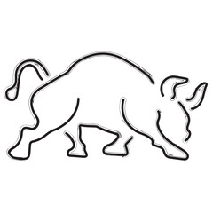 bull strokes on a white background. Vector illustration.
