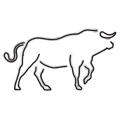 bull strokes on a white background. Vector illustration.
