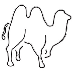 camel strokes on a white background. Vector illustration.