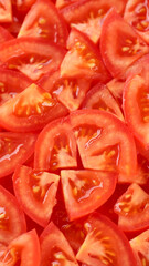 Heap of Sliced red tomatoes