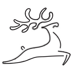 deer brush strokes on a white background. Vector illustration.