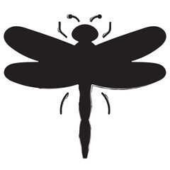 dragonfly brush strokes on a white background. Vector illustration.