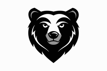  Stylized bear head icon vector. Stylized bear head. Vector silhouette black color isolated on white background. vector illustration