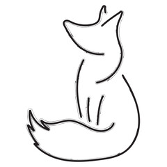 fox brush strokes on a white background. Vector illustration.