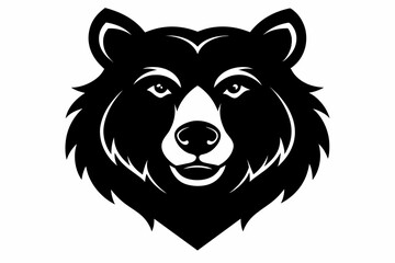  Stylized bear head icon vector. Stylized bear head. Vector silhouette black color isolated on white background. vector illustration