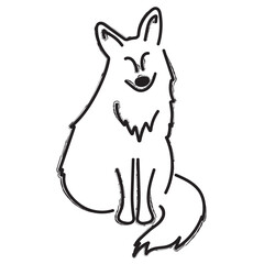 fox brush strokes on a white background. Vector illustration.
