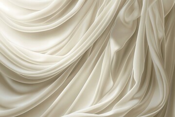 Fototapeta premium High-resolution image capturing the smooth waves of luxurious cream-colored satin material