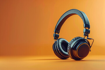 Wireless over-ear headphones on a plain background