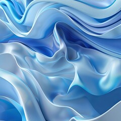 Obraz premium Serene Blue Wavy Paper Art Inspired Background