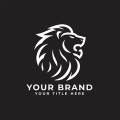 Fototapeta premium Line art lion logo design