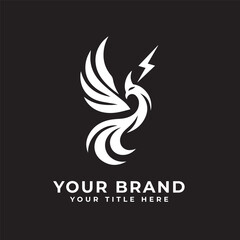 Phoenix Logo flying bird abstract design vector template.