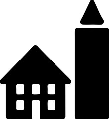 Building icon, Vector Sign or Symbol