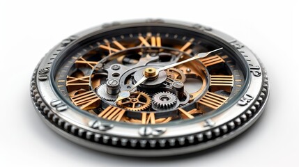 close up of a watch with a clock face