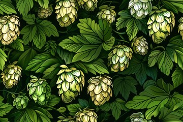 pattern of hops. Concept of Oktoberfest