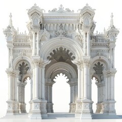 Naklejka premium large white building with a clock on the top