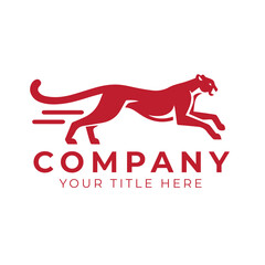 Elegant Masculine Black panther Running logo design