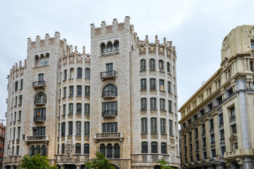 Gothic building in historic centrum of Barcelona
