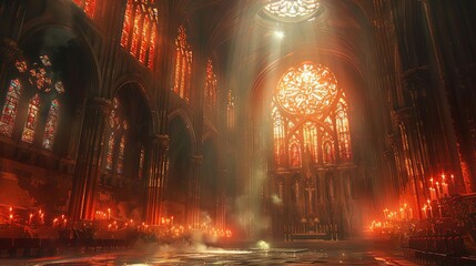 Obraz premium large cathedral with a lot of candles in it