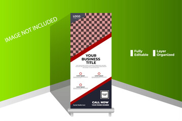 Modern roll up banner template design, Stander template, X-banner template, Flag banner